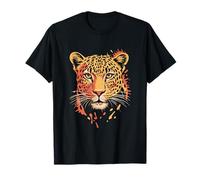 Leopard Paint Splash Graphic | Colorful Primal Big Cat T-Shirt