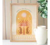 Something Different Leopard Palm Framed Poster (One Size) (Beige/Yellow/Orange)