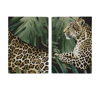 Leopard Palm Leaf Passport Holder Travel Wallet Slim Minimalist Front Pocket Leather Credit Card Holder Passport Wallet Cover Case for Travel Must Haves Accessories