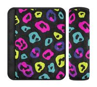 Leopard Pattern Blue Purple Black 2 Pack seat Belt Strap Cover Release Stress to Your Neck and Shoulders for Most Cars accesorios para carro