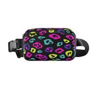 Leopard Pattern Blue Purple Black Fashion Cross Body Bag Belt Pack for Women Men Large Capacity with Adjustable Strap for Travel Shopping Running bolsas de cintura para mujer