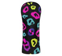 Leopard Pattern Blue Purple Black Golf Head Cover Set Headcover with Number Tag for Woods and Driver Hybrid