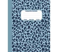 Leopard pattern Composition Notebook in grey azure color