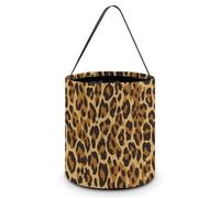 Leopard Pattern Cute Easter Basket Bucket Bag for Easter Egg Hunts Party Favor Decoration