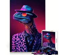 Leopard Pattern Dino Jigsaw for Teenagers1000 Pieces Mindful Game Rich Detail Happy Challenge Furniture Decor (38x26cm)