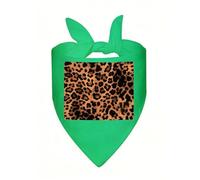 Leopard Pattern Dog Bandana Cute Soft Triangle Bibs Washable Kerchief Adjustable Dog Scarf Puppy Neckerchief Stylish Handkerchief Pet Bandana Pet Scarfs for Small Dogs Cat Pet Green-Style