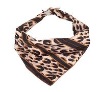 Leopard Pattern Dog Bandanas Durable Cotton Dog Bibs Scarf Foldable Portable Pet Bandanas for Party Wedding Travel (L)