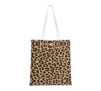 Leopard Pattern Fashion Canvas Tote Bag With All Over Print Design, Large Reusable Shopper Tote With Double Handles,Beach Tote, Weekend Bag
