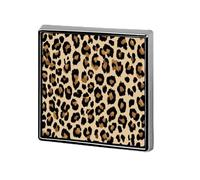 Leopard Pattern Gold Black Brown Unisex Brooches & Pins Square Lightweight Lapel Badge Jewelry for Clothing Shawl Hat