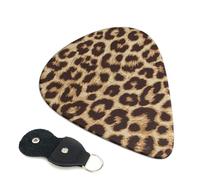 Leopard Pattern Guitar Picks, 6 Pcs Guitar Plectrums double-sided printing, suitable for acoustic, electric and bass guitars, including 0.46 mm 0.71 mm 0.96 mm