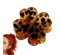 Leopard Pattern Hair Clips | Non-Slip Four-Leaf Leopard Hair Claw Clips for Holidays Travel Wedding Summer