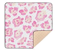 Leopard Pattern Kids Mat Large Non-Slip Indoor Outdoor Rug 1 Piece 127 x 127 cm