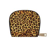 Leopard Pattern Leather Semi-Circular Card Bag, Compact and Convenient, Easy to Store