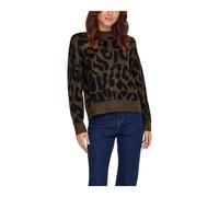 Leopard Pattern Long Sleeve Knitwear with Round Neck - female - JACQUELINE de YONG - Round-neck Knitwear - Brown - L - Knitwear L