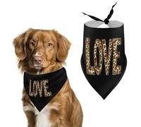 Leopard Pattern Love Cute Dog Bandanna Scarf Printed Adjustable Triangle Pet Kerchief for Dogs And Cats