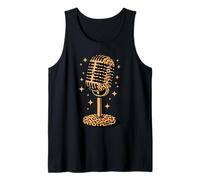 Leopard Pattern Microphone Mic Singer Podcast Host Podcaster Tank Top