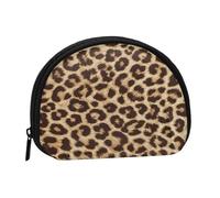 Leopard Pattern Mini Zipper Coin Purse, Small Travel Organizer with All-Over Print, Durable Polyester Fabric, Compact Pouch for Coins,Keys