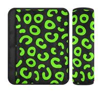 Leopard Pattern Neon Green Black 2 Pack Padded Seatbelt Strap Cover More Comfort Driving for Most Cars funda para cinturón de carro