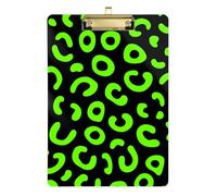 Leopard Pattern Neon Green Black A4 Binder with clipboard Inside Hard Board for Softball Coaches clipboard Teacher Gold 9 x 12 in