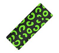 Leopard Pattern Neon Green Black printed travel yoga mats Thick 1 mm for home non slip, with carrying bag tapete para ejercicio 71x26 inches