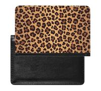 Leopard Pattern Passport Cover Family Printed Leather Passport Holder Minimalist Front Pocket Slim Travel Wallet Cover Case Lightweight Credit Card Holder for Women Men