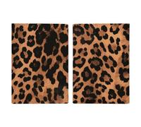 Leopard Pattern Passport Holder for Women Men PU Leather Passport Travel Wallet with Multiple Pockets