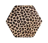Leopard Pattern Premium Leather Coaster Set â€“ 4-Piece Soft Pvc Leather Drink Coasters (10Ã-10 Cm), Single-Sided Full-Print Design, Heat-Resistant & Stain-Proof For Kitchen, Dining Room & Office Use