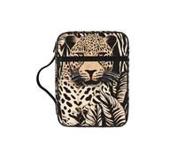 Leopard Pattern Print Bible Cover Case/Book Cover, Bible Case for Women Girls,with Handle Fits for Standard Size Bible
