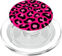 Leopard Pattern Print Cheetah Like Animal Black Pink PopSockets PopGrip for MagSafe