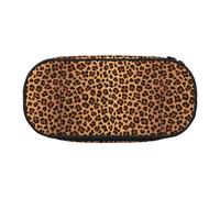 Leopard Pattern Print Convenient High Capacity Pencil Bag Portable Makeup Pouch Students Teens Adults