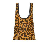 Leopard Pattern Print Foldable Reusable Grocery Bag Lightweight Shopping Tote for Groceries Travel Beach Eco-Friendly Compact Adventure Tote