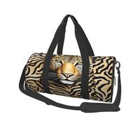 (Leopard Pattern) Print Round Large Travel Bag - Multi-Compartment Organizer Lightweight for Trips & Sports