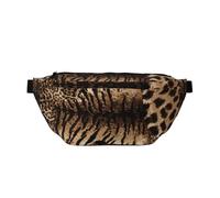 Leopard Pattern Print Running Fanny Pack, Casual Lightweight Crossbody Waist Belt Hip Bag with Adjustable Strap