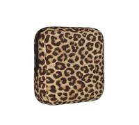 Leopard Pattern Print Sanitary Pad Storage Bag, Sanitary Pad Bags, Portable Period Bag with Zipper for Female Girls