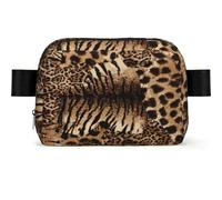 Leopard Pattern Print Square Bumbag Fanny Pack for Men Women Adjustable Belt Bag Waterproof Cross Body Bag Chest Bag