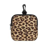 Leopard Pattern Print, Square Zipper Storage Bag, Neoprene Coin Purse, Small Wallets, Change Pouch, Change Purse