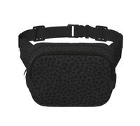 Leopard Pattern Print Unisex Square Double Layer Waist Bag Crossbody Fanny Pack Travel Workout Accessory, Black, One Size, Black, One Size