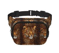 Leopard pattern Printed multifunctional waist bag, unisex trendy messenger bag, travel sports storage bag