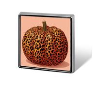 Leopard Pattern Pumpkin on Pink Unisex Brooches & Pins Square Lightweight Lapel Badge Jewelry for Clothing Shawl Hat