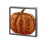 Leopard Pattern Pumpkin Unisex Brooches & Pins Square Lightweight Lapel Badge Jewelry for Clothing Shawl Hat