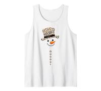 Leopard Pattern Snowman Christmas Snow Leopard Print Pajamas Tank Top