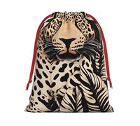 Leopard Pattern Ultra Soft Velvet Gift Bag, Stylish Design, Preferred For Holidays