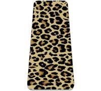 Leopard Pattern Wild Power Yoga Mat Thick Workout Exercise Mat, Non Slip Pilates Fitness Mats, Eco Friendly, Anti-Tear 1/4" Thick Yoga Mats for Home Workout