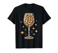 Leopard Pattern Wine Glass T-Shirt