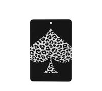 Leopard Patterned Spade On Black Car Air Fresheners 4 Pcs Hanging Scented Cards Fragrance Scented Cards For Car Aromatherapy Tablets