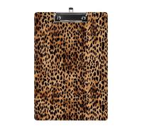 Leopard Patterned Wallpaper Clipboard Sturdy Low Profile Clip Clipboards Hanging Hole with Hanging Clipboard Acrylic Clip Board Holds 100 Sheets12.5x8.5In