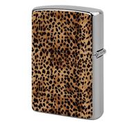 Leopard Patterned Wallpaper Lighter Case Metal Protective Cover with Double-Sided Art Design, Cool Lighters Pouch Shockproof Lighter Cover for Men Women Gifts, Lighters Not Included