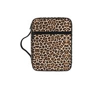 Leopard Patterned Wallpaper Print Bible Cover Case/Book Cover, Bible Case for Women Girls,with Handle Fits for Standard Size Bible