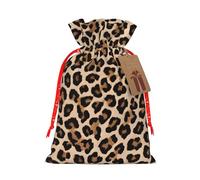 Leopard Patterned Wallpaper Print Drawstring Bags Burlap Gifts Bag With Drawstring Gift Bags For Wedding/Party/Festival/Storage