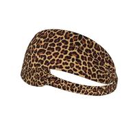 Leopard Patterned Wallpaper Print Non-Slip Elastic Running Headband, Sweat Absorbing Stretchy Hair Bands For Gym Yoga, Soft Skin-Friendly Foldable Workout Headband